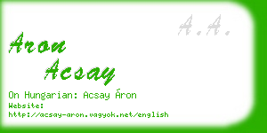 aron acsay business card