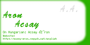 aron acsay business card